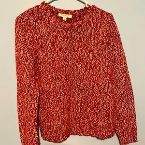 Ann Taylor red and white knit sweater. Very warm and cozy